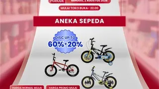 Promo Sepeda Mulai Rp 1 Juta di Transmart Full Day Sale 2 Agustus 2026