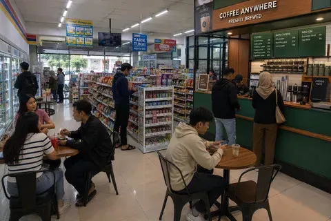 Trik Toko Ritel Buka Kafe di Dalam Gerai demi Menggaet Pengunjung