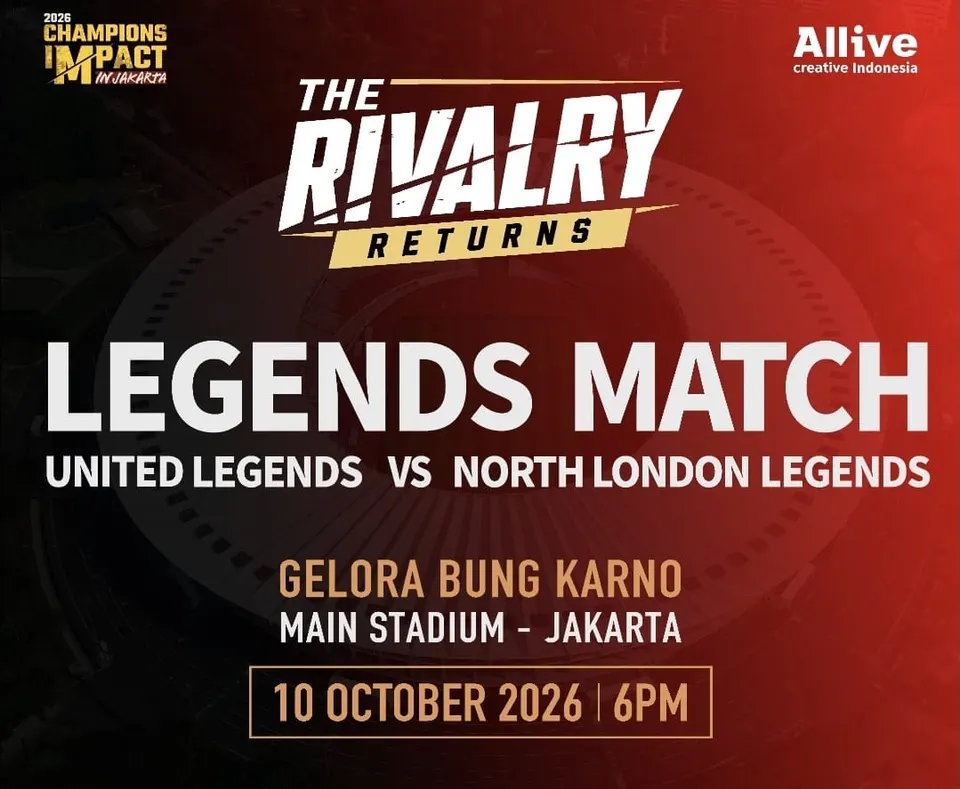 Legenda Sepak Bola Inggris Akan Berduel di SUGBK dalam Champions Impact in Jakarta 2026
