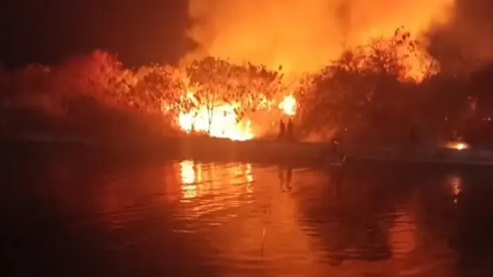 Kebakaran Lahan Kosong Dekat Mall 23 Semarang, Api Berkobar Hebat
