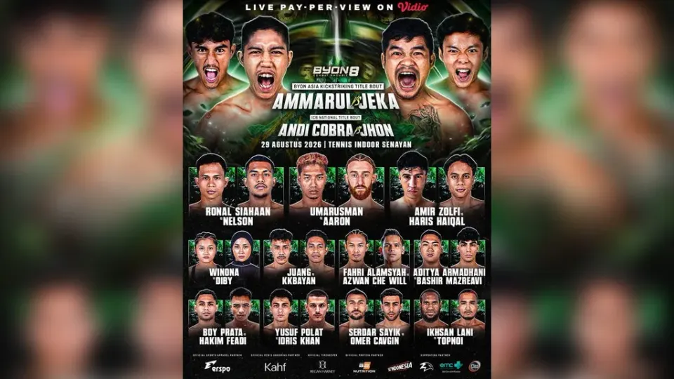 Hasil Byon Showbiz 8, Jhon Menang TKO atas Andi Cobra, Jeka Tumbang di Ronde Pertama