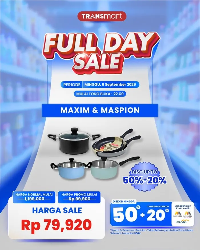 Berburu Peralatan Masak Murah di Transmart Full Day Sale, Harga Mulai Rp 70.000