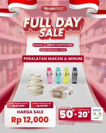Transmart Full Day Sale Obral Tempat Makan dan Minum Hari Ini, Harga Mulai Rp12.000