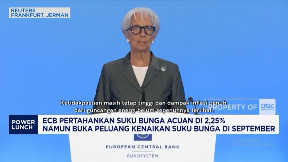 ECB Tahan Suku Bunga di Level 2,25 Persen Namun Bersiap Naik Lagi pada September