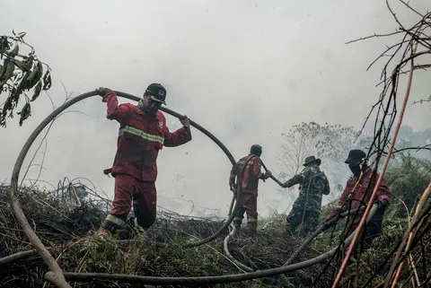 Upaya Satgas Menangani Kebakaran Lahan Gambut yang Meluas di Riau