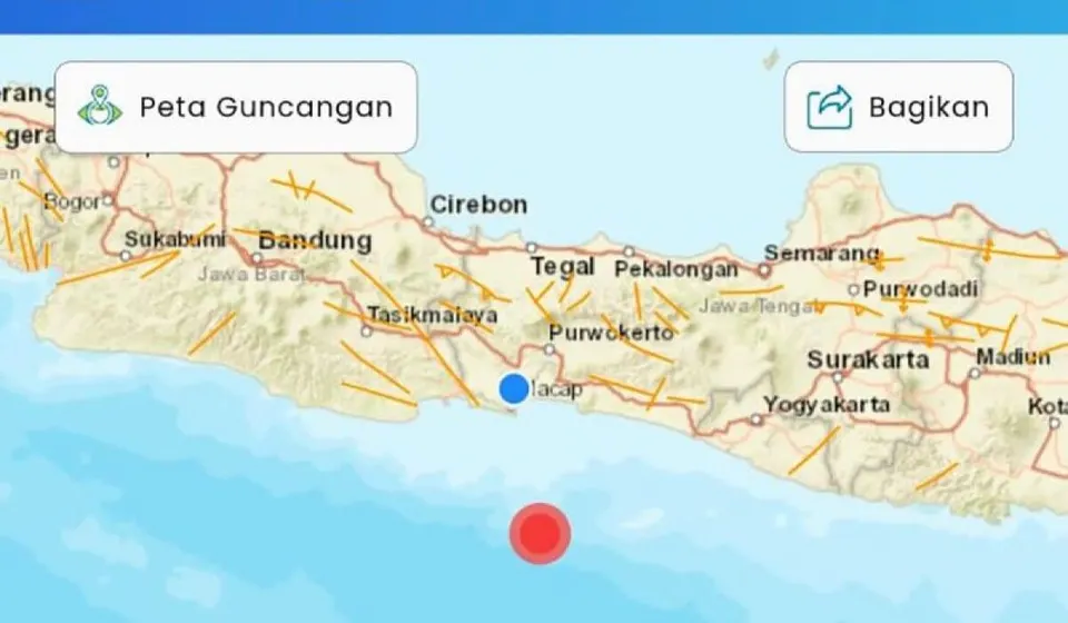 BMKG, Gempa M5,3 di Cilacap Dipicu Subduksi Lempeng Indo-Australia