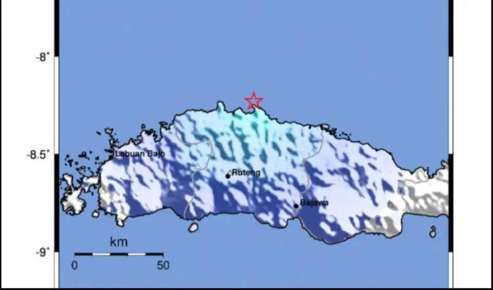 Flores belum Tenang, Gempa M3,8 Guncang Utara Manggarai